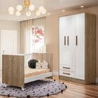 Quarto De Bebê Completo Berço Mini Cama E Guarda Roupa 3 Port