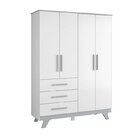 Quarto De Bebê Completo Berço Retrô Com Guarda Roupa 4 Portas