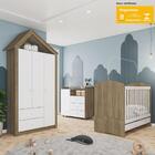 Quarto De Bebê Completo Cabaninha - Rústico/branco