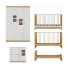 Quarto De Bebê Completo Com Berço 3 Em 1 Com Colchão Incluso