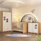 Quarto De Bebê Completo Com Berço 3 Em 1 Com Colchão Incluso