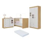 Quarto De Bebê Completo Com Berço 3 Em 1 Com Colchão Incluso