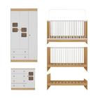 Quarto De Bebê Completo Com Berço 3 Em 1 Com Colchão Incluso