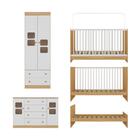 Quarto De Bebê Completo Com Berço 3 Em 1 Com Colchão Incluso