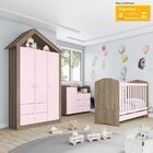 Quarto De Bebê Completo Com Berço 3 Em 1 Guarda-roupa 3 Porta