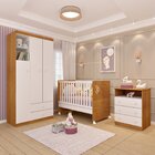 Quarto De Bebê Completo Com Berço 3 Em 1 Guarda Roupa 3 Porta