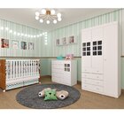 Quarto De Bebê Completo Com Berço 3 Em 1 Guarda Roupa 3 Porta