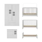 Quarto De Bebê Completo Com Berço 3 Em 1 Para Colchão 130x60c