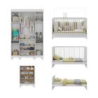 Quarto De Bebê Completo Com Berço 3 Em 1 Para Colchão 130x60c