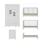 Quarto De Bebê Completo Com Berço 3 Em 1 Para Colchão 130x60c