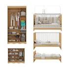 Quarto De Bebê Completo Com Berço 3 Em 1 Para Colchão 130x60c