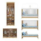 Quarto De Bebê Completo Com Berço Americano 3 Em 1 Colchão In