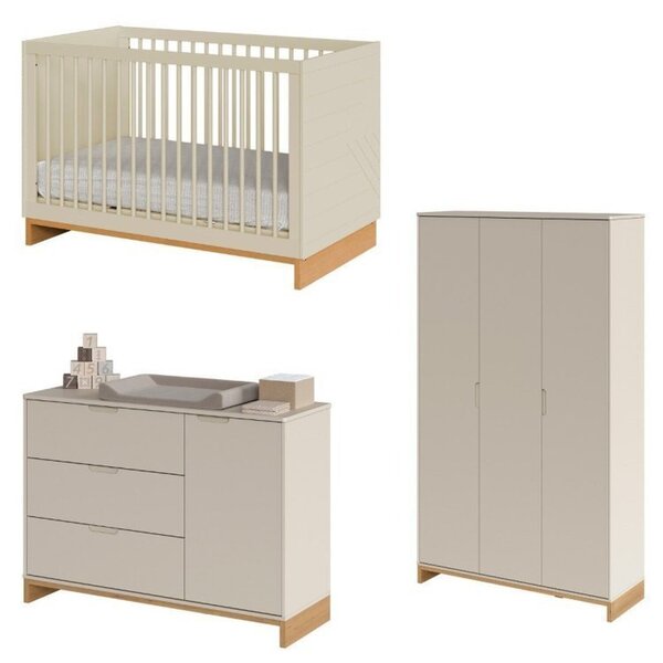 Quarto De Bebê Completo Com Berço, Cômoda E Guarda-roupa Cubo