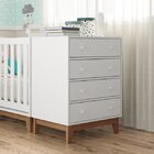 Quarto De Bebê Completo Com Berço E Cômoda Retrô Completa Móv