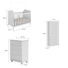 Quarto De Bebê Completo Com Berço Guarda Roupa 3 Portas E Côm