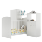 Quarto De Bebê Completo Com Berço Guarda-roupa E Cômoda Multi