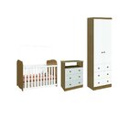Quarto De Bebê Completo Com Berço Mini Cama Cômoda E Guarda R