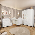 Quarto De Bebê Completo Com Berço Mini Cama Guarda-roupa E Cô