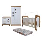 Quarto De Bebê Completo Com Cômoda, Berço Com Colchão E Guard
