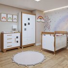 Quarto De Bebê Completo Com Cômoda, Berço Com Colchão E Guard