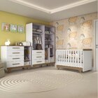 Quarto De Bebê Completo Com Cômoda Berço E Guarda Roupa 100%