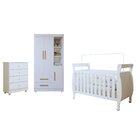 Quarto De Bebê Completo Com Cômoda, Berço E Guarda Roupas Mia