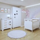 Quarto De Bebê Completo Com Cômoda, Berço E Guarda Roupas Mil