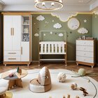 Quarto De Bebê Completo Com Cômoda, Mini Berço Com Colchão E