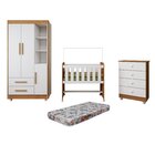 Quarto De Bebê Completo Com Cômoda, Mini Berço Com Colchão E