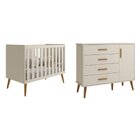 Quarto De Bebê Completo Com Cômoda Sapateira 4 Gavetas 1 Port