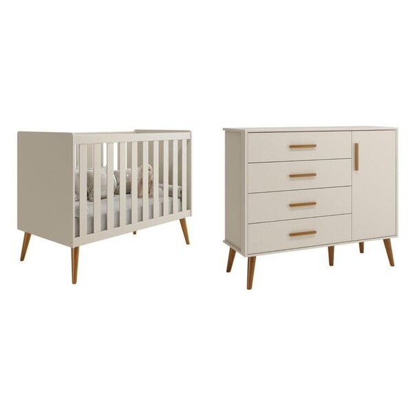 Quarto De Bebê Completo Com Cômoda Sapateira 4 Gavetas 1 Port