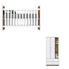 Quarto De Bebê Completo Com Guarda Roupa 2 Portas Cômoda 4 Ga