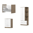 Quarto De Bebê Completo Com Guarda Roupa 2 Portas Cômoda 4 Ga
