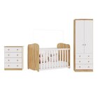 Quarto De Bebê Completo Com Guarda Roupa 2 Portas Cômoda E Be