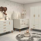 Quarto De Bebê Completo Com Guarda Roupa 3 Portas 2 Gavetas,