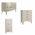 Quarto De Bebê Completo Com Guarda Roupa 3 Portas 2 Gavetas,