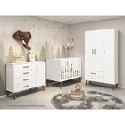 Quarto De Bebê Completo Com Guarda Roupa 3 Portas 2 Gavetas E