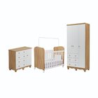 Quarto De Bebê Completo Com Guarda Roupa 3 Portas Cômoda E Be