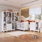 Quarto De Bebê Completo Com Guarda Roupa 4 Portas Com Janelas