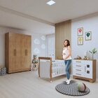 Quarto De Bebê Completo Com Guarda-roupa, Berço E Cômoda Manu