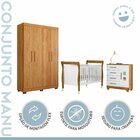 Quarto De Bebê Completo Com Guarda-roupa, Berço E Cômoda Manu