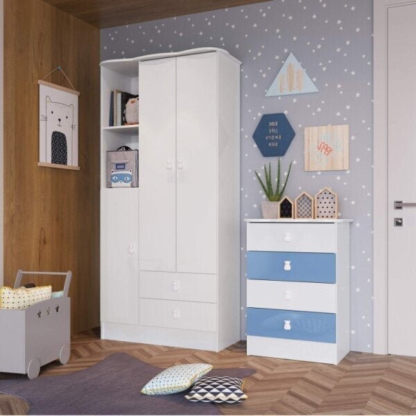Quarto De Bebê Completo Com Guarda-roupa E Cômoda 376993 Espr