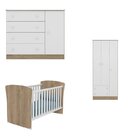 Quarto De Bebê Completo Doce Sonho Guarda Roupa 3 Portas Cômo