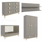 Quarto De Bebê Completo Eleva 3 Portas 8 Gavetas Gianduia Tra