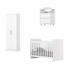 Quarto De Bebê Completo Fantasia Espresso Móveis Branco