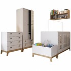 Quarto De Bebê Completo Favo De Mel 2 Portas 6 Gavetas Branco