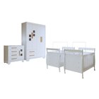 Quarto De Bebê Completo Gêmeos Com Guarda-roupa, 2 Berços E C