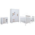 Quarto De Bebê Completo Gêmeos Com Guarda-roupa, 2 Berços E C