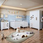 Quarto De Bebê Completo Gêmeos Com Guarda-roupa, 2 Berços E C
