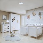 Quarto De Bebê Completo Gêmeos Com Guarda-roupa, 2 Berços E C